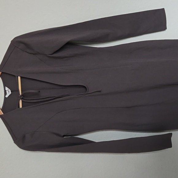 LPA SANTINO Maxi Grey Tie Front Elegant Long Sleeve Dress Size M FORMAL EVENT - Picture 5 of 11